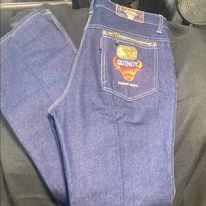 Blue Relaxed Jeans with Unique Patch
